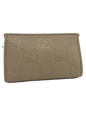 Gucci Clutch Jumbo GG Leather Brown